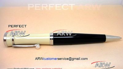 Perfect Replica Montblanc Special White Jewelry Black And Cream Ballpoint Pen